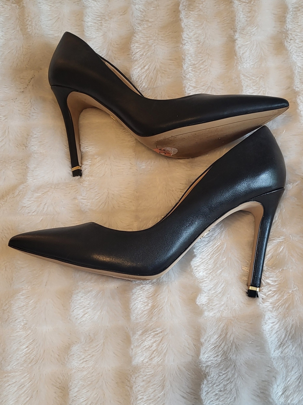 Ted Baker Black Pointed Toe Leather Stiletto Pumps